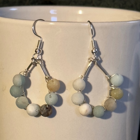 Handmade Earrings made with Natural Colored Stones - Picture 2 of 2